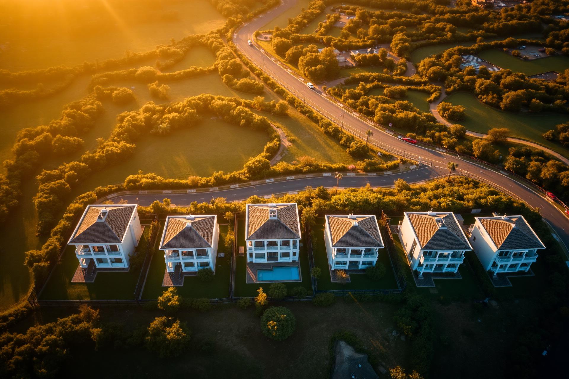 Premium residential plots at golden hour